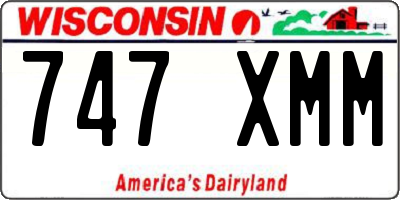WI license plate 747XMM