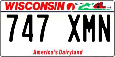 WI license plate 747XMN