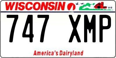 WI license plate 747XMP