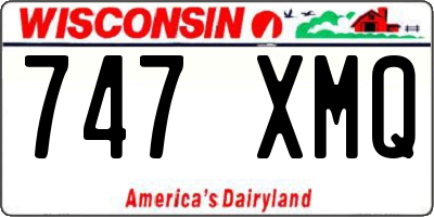 WI license plate 747XMQ
