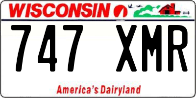WI license plate 747XMR