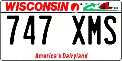 WI license plate 747XMS