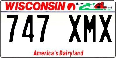 WI license plate 747XMX