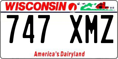 WI license plate 747XMZ