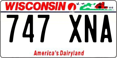 WI license plate 747XNA