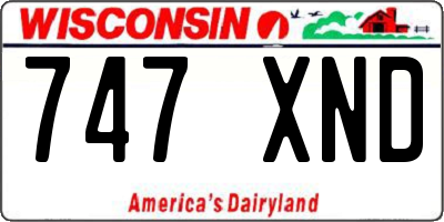WI license plate 747XND