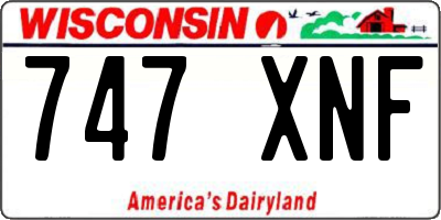 WI license plate 747XNF