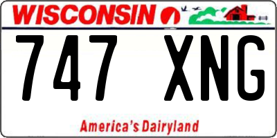 WI license plate 747XNG