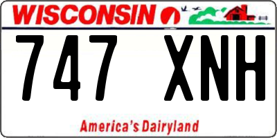 WI license plate 747XNH