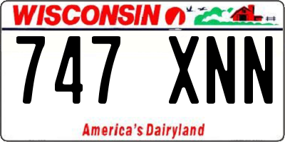 WI license plate 747XNN