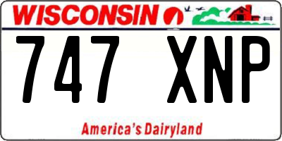 WI license plate 747XNP