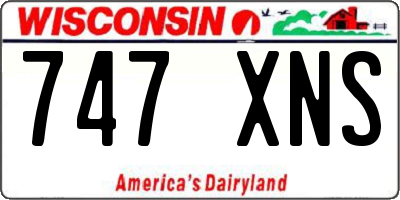 WI license plate 747XNS