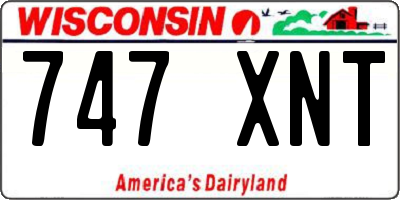 WI license plate 747XNT