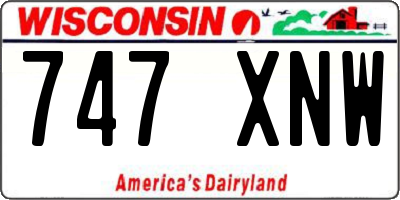 WI license plate 747XNW