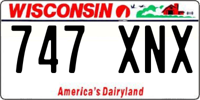 WI license plate 747XNX
