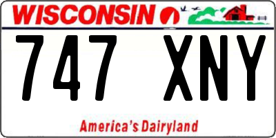 WI license plate 747XNY