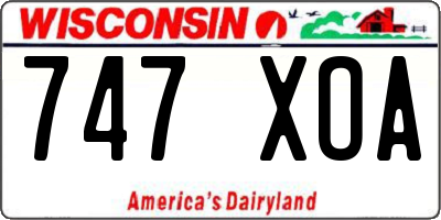 WI license plate 747XOA