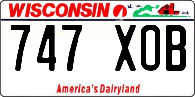 WI license plate 747XOB