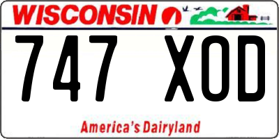 WI license plate 747XOD