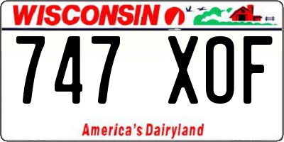 WI license plate 747XOF