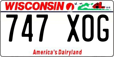 WI license plate 747XOG