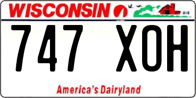 WI license plate 747XOH