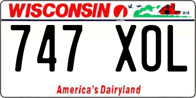 WI license plate 747XOL