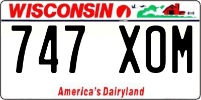 WI license plate 747XOM