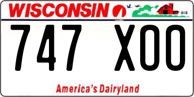 WI license plate 747XOO