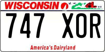 WI license plate 747XOR