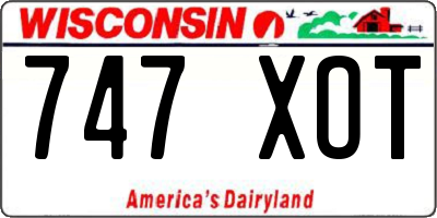 WI license plate 747XOT