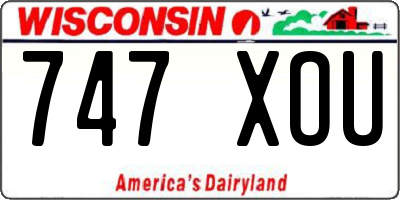 WI license plate 747XOU