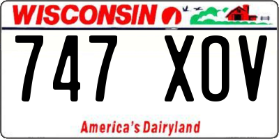 WI license plate 747XOV