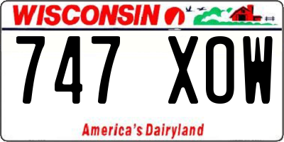 WI license plate 747XOW