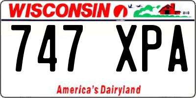 WI license plate 747XPA