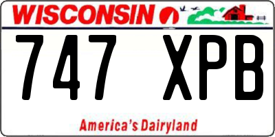 WI license plate 747XPB