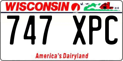 WI license plate 747XPC