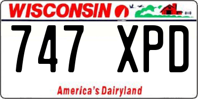 WI license plate 747XPD