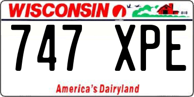 WI license plate 747XPE