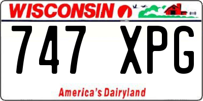 WI license plate 747XPG