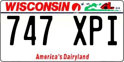 WI license plate 747XPI