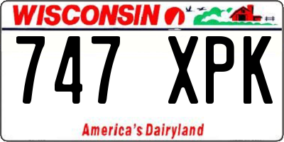 WI license plate 747XPK