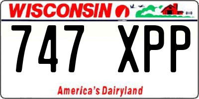 WI license plate 747XPP