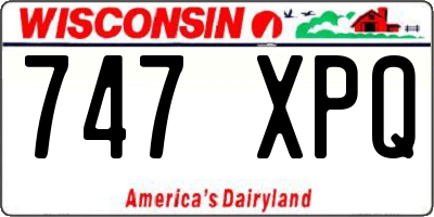 WI license plate 747XPQ