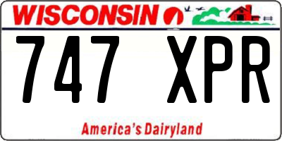 WI license plate 747XPR