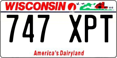 WI license plate 747XPT