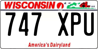 WI license plate 747XPU