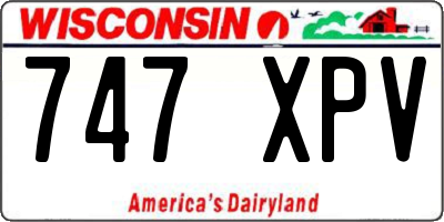 WI license plate 747XPV