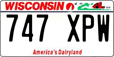 WI license plate 747XPW
