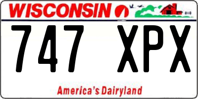 WI license plate 747XPX